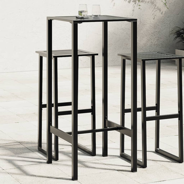 Masă de bar, negru, 50x50x110 cm, oțel vopsit electrostatic - WALTI WALTI