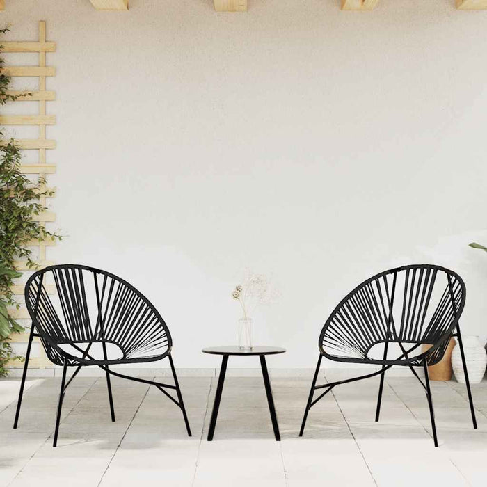 Scaun ouă de grădină Negru Poly Rattan - WALTI WALTI