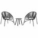 Set scaune de grădină 3 buc Poly Rattan negru - WALTI WALTI