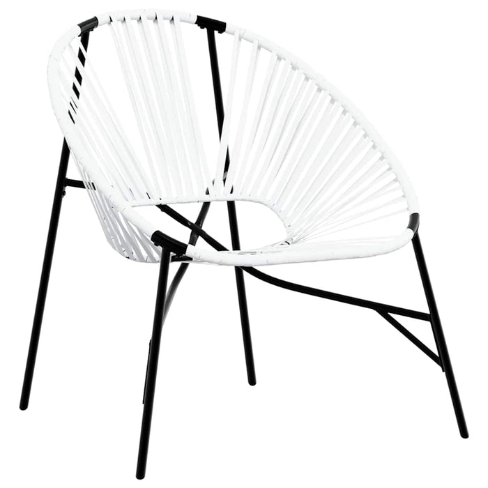 Set scaune de grădină 3 buc Poly Rattan alb și negru - WALTI WALTI