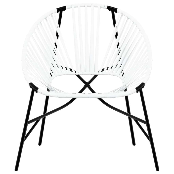 Set scaune de grădină 3 buc Poly Rattan alb și negru - WALTI WALTI