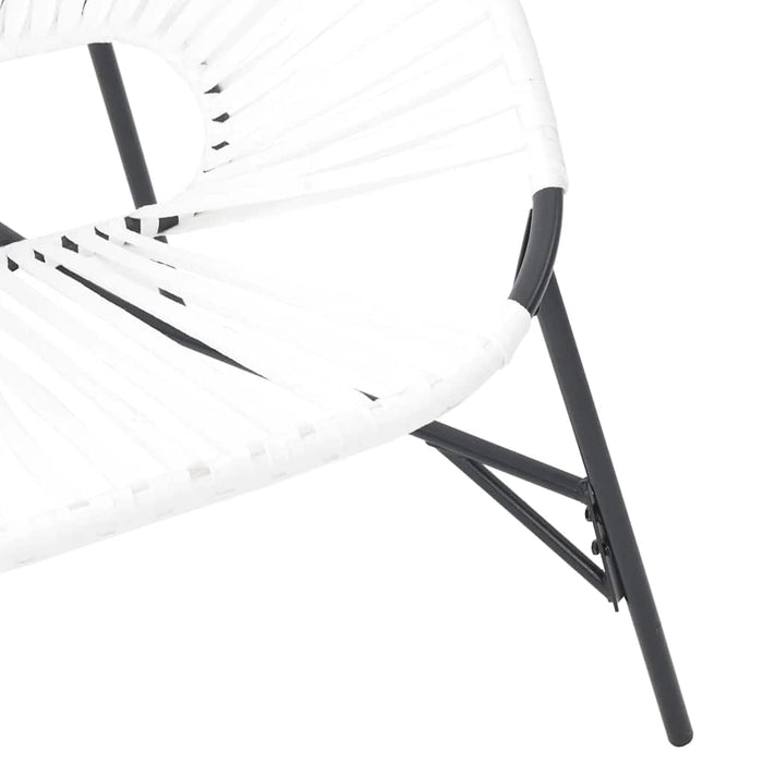 Set scaune de grădină 3 buc Poly Rattan alb și negru - WALTI WALTI