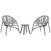Set scaune de grădină 3 buc Polyrattan negru și gri deschis - WALTI WALTI