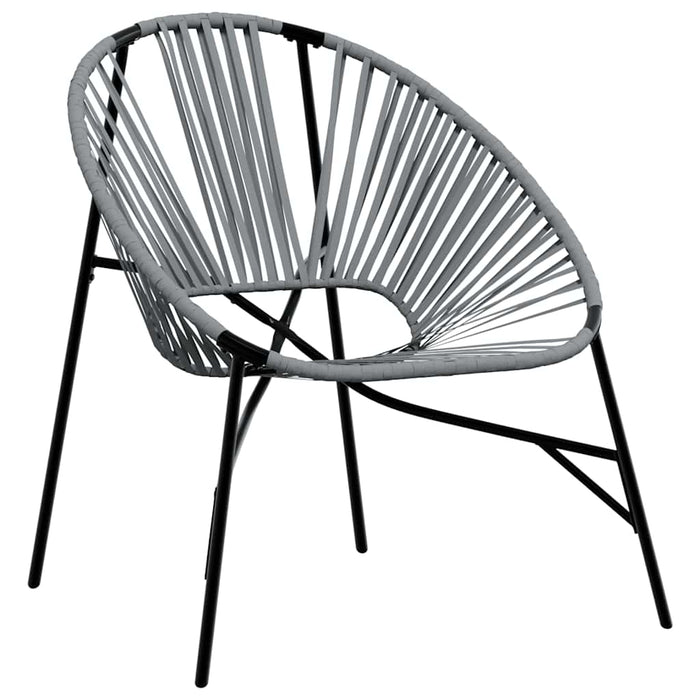 Set scaune de grădină 3 buc Polyrattan negru și gri deschis - WALTI WALTI