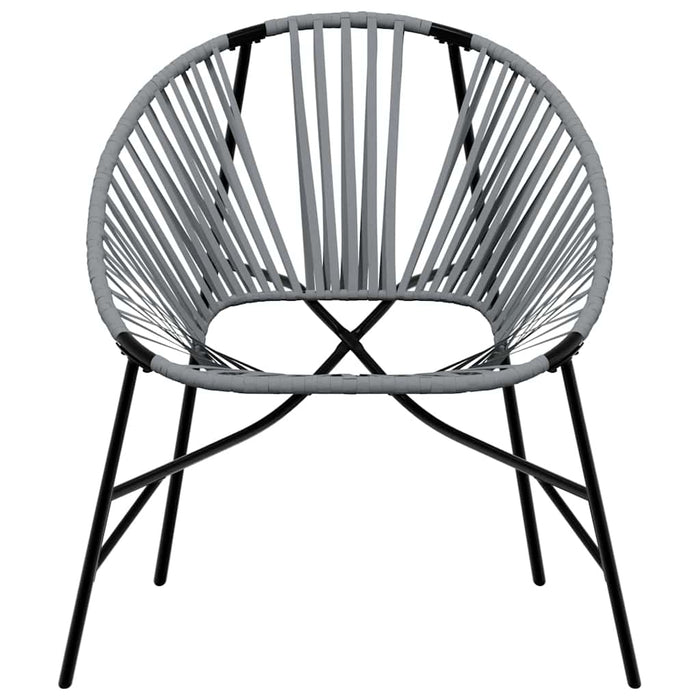 Set scaune de grădină 3 buc Polyrattan negru și gri deschis - WALTI WALTI