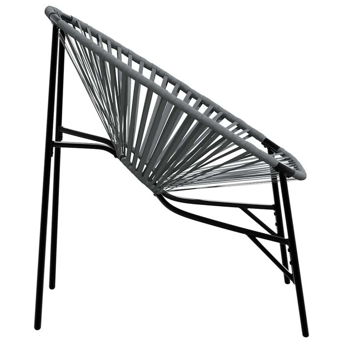 Set scaune de grădină 3 buc Polyrattan negru și gri deschis - WALTI WALTI