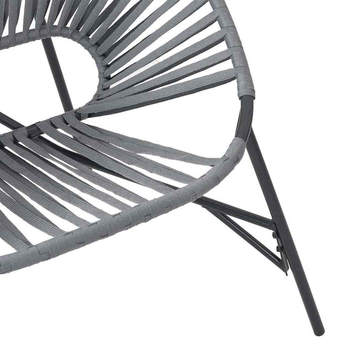 Set scaune de grădină 3 buc Polyrattan negru și gri deschis - WALTI WALTI