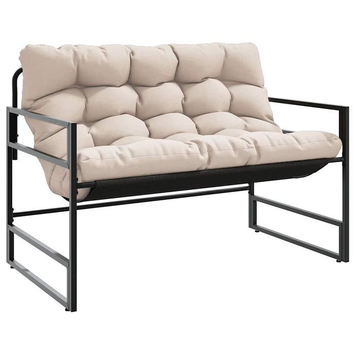 Bancă de grădină cu pernă, taupe, 113 cm, oțel - WALTI WALTI