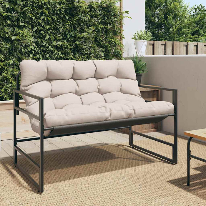 Bancă de grădină cu pernă, taupe, 113 cm, oțel - WALTI WALTI