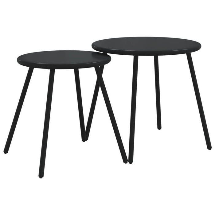 Set mobilier de balcon, 4 piese, cu perne, negru, oțel - WALTI WALTI