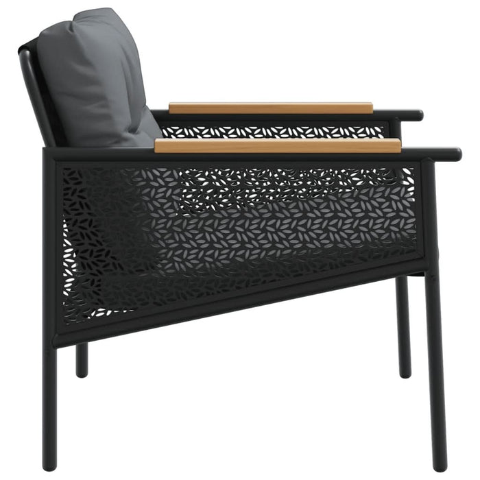 Set mobilier de balcon, 4 piese, cu perne, negru, oțel - WALTI WALTI