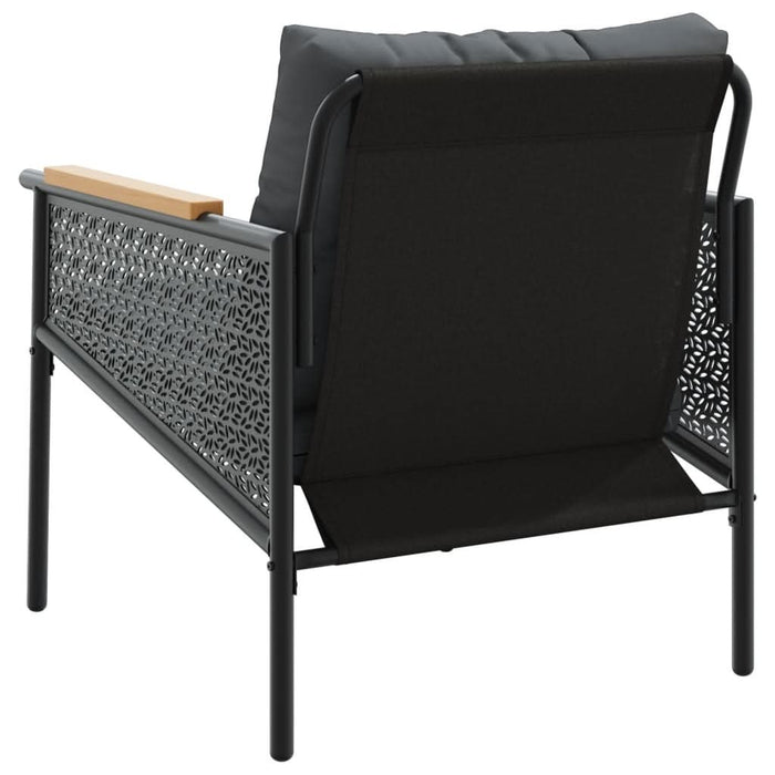 Set mobilier de balcon, 4 piese, cu perne, negru, oțel - WALTI WALTI