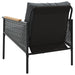 Set mobilier de balcon, 4 piese, cu perne, negru, oțel - WALTI WALTI
