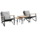 Set mobilier de balcon, 4 piese, cu perne, negru, oțel - WALTI WALTI