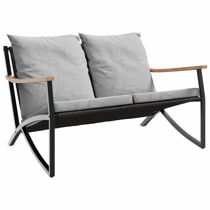 Bancă de grădină cu perne, negru, 120 cm, oțel - WALTI WALTI