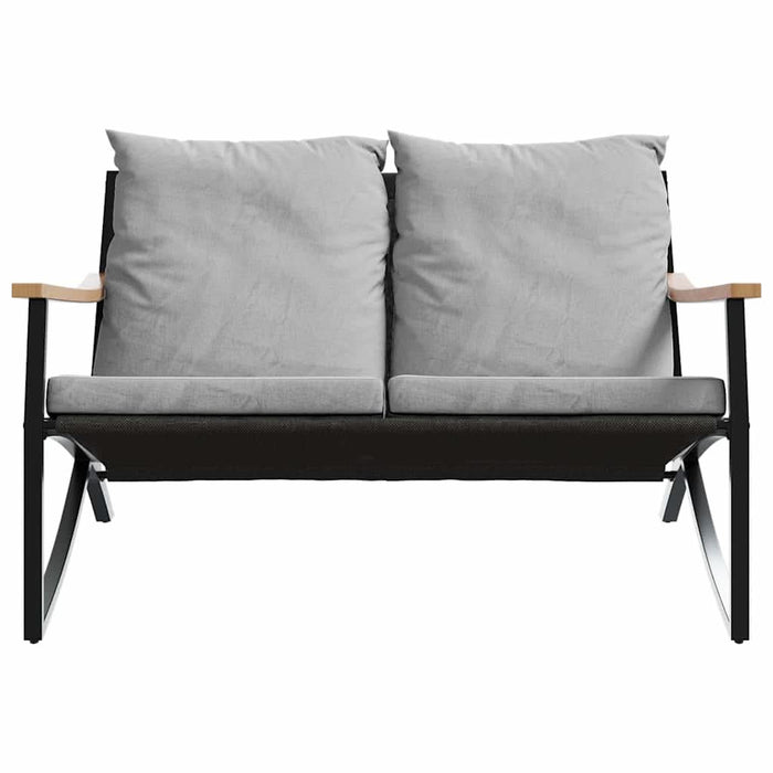 Bancă de grădină cu perne, negru, 120 cm, oțel - WALTI WALTI