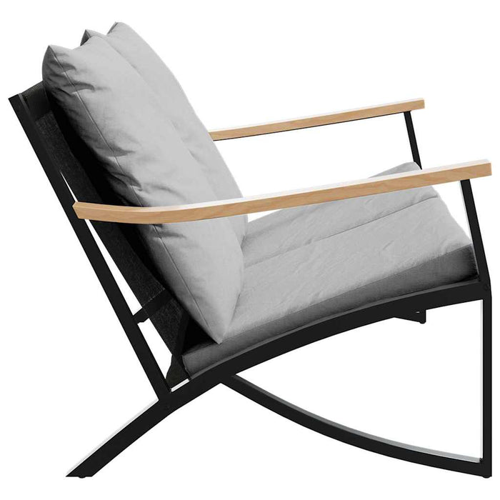 Bancă de grădină cu perne, negru, 120 cm, oțel - WALTI WALTI