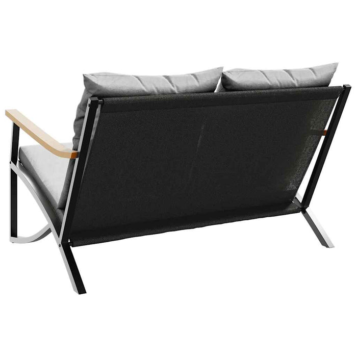 Bancă de grădină cu perne, negru, 120 cm, oțel - WALTI WALTI