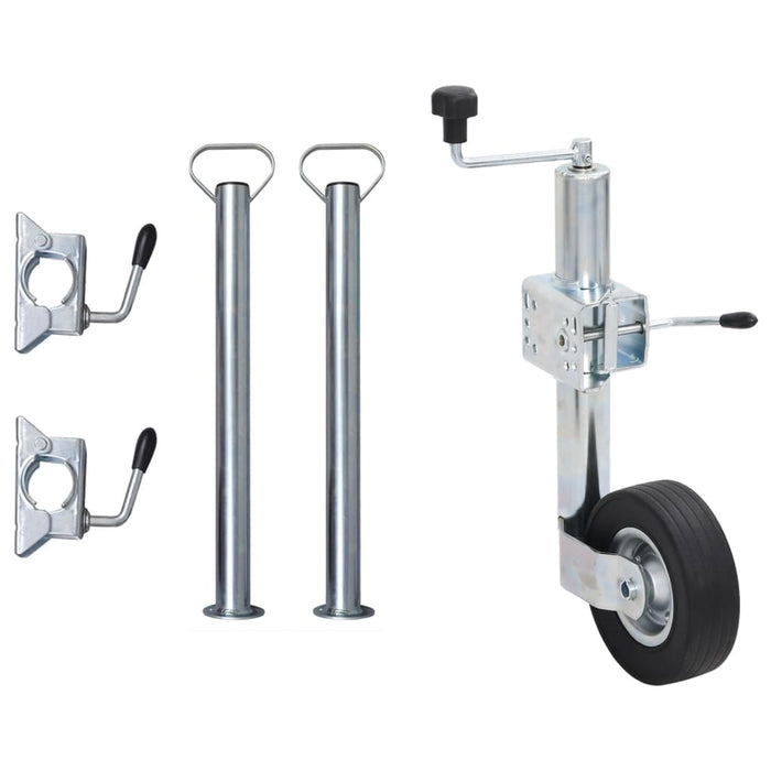 Roată manevră remorcă 60 mm 2 tub susținere/3 cleme despicate WALTI