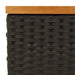 Masă de grădină, negru, 70x70x25 cm, poliratan și lemn acacia - WALTI WALTI