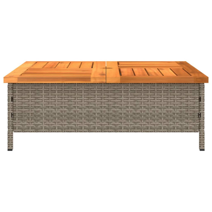 Masă de grădină, gri, 70x70x25 cm, poliratan și lemn acacia - WALTI WALTI