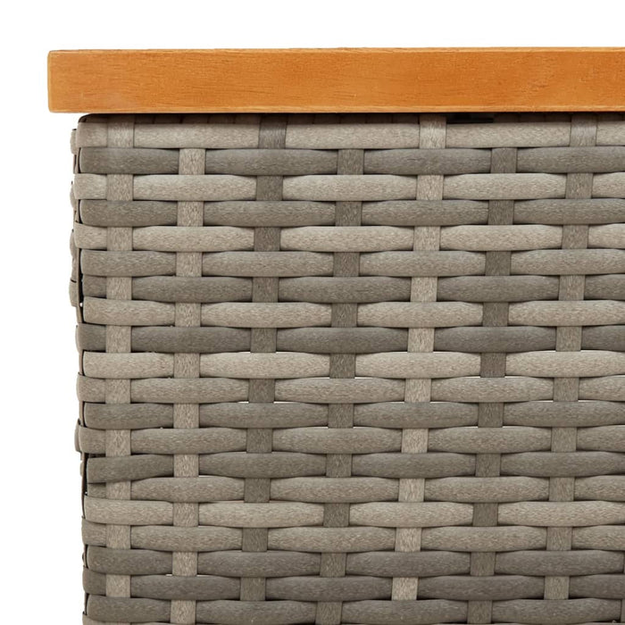 Masă de grădină, gri, 70x70x25 cm, poliratan și lemn acacia - WALTI WALTI