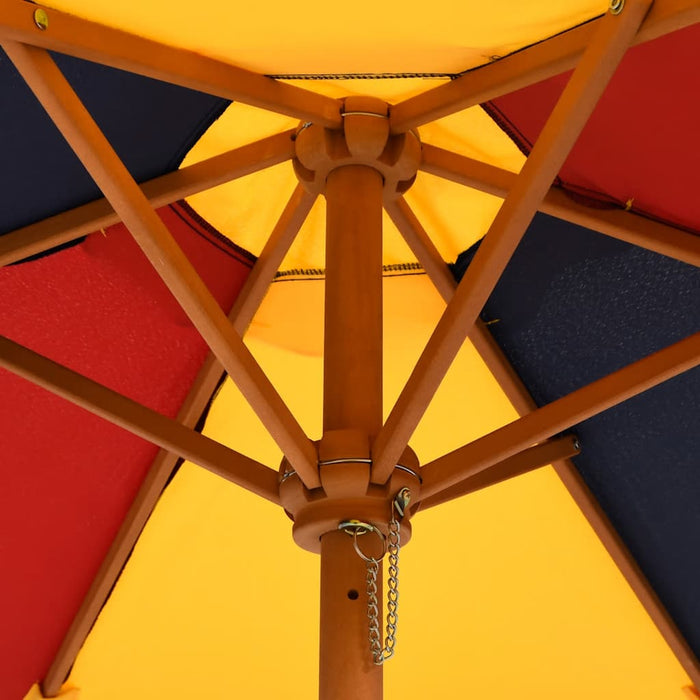 Masă de picnic pentru 4 copii, cu umbrelă, lemn masiv brad - WALTI WALTI