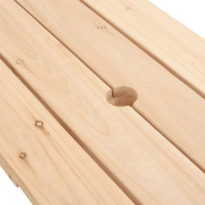 Masă de picnic pentru 4 copii, cu umbrelă, lemn masiv brad - WALTI WALTI