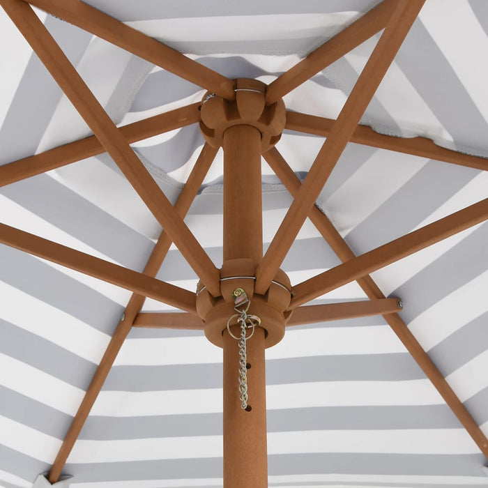 Masă picnic pentru 4 copii cu umbrelă, rotundă, lemn masiv brad - WALTI WALTI