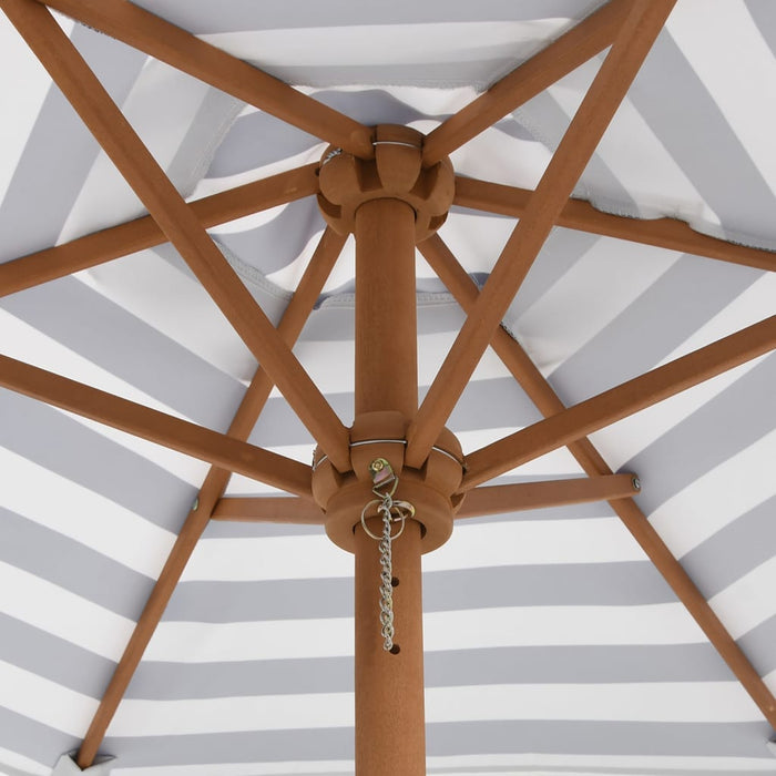 Masă picnic pentru 4 copii cu umbrelă, rotundă, lemn masiv brad - WALTI WALTI