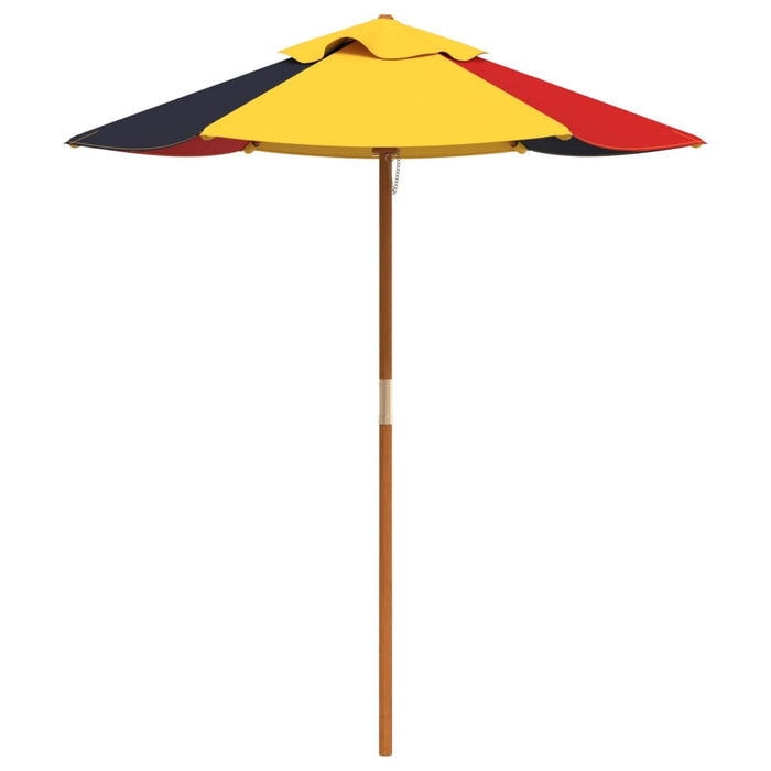 Masă picnic pentru 6 copii cu umbrelă, hexagon, lemn masiv brad - WALTI WALTI