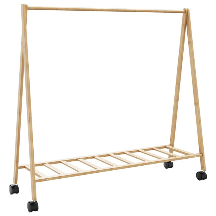 Suport pentru haine cu rafturi și roți 106x34x106,5 cm bambus - WALTI WALTI