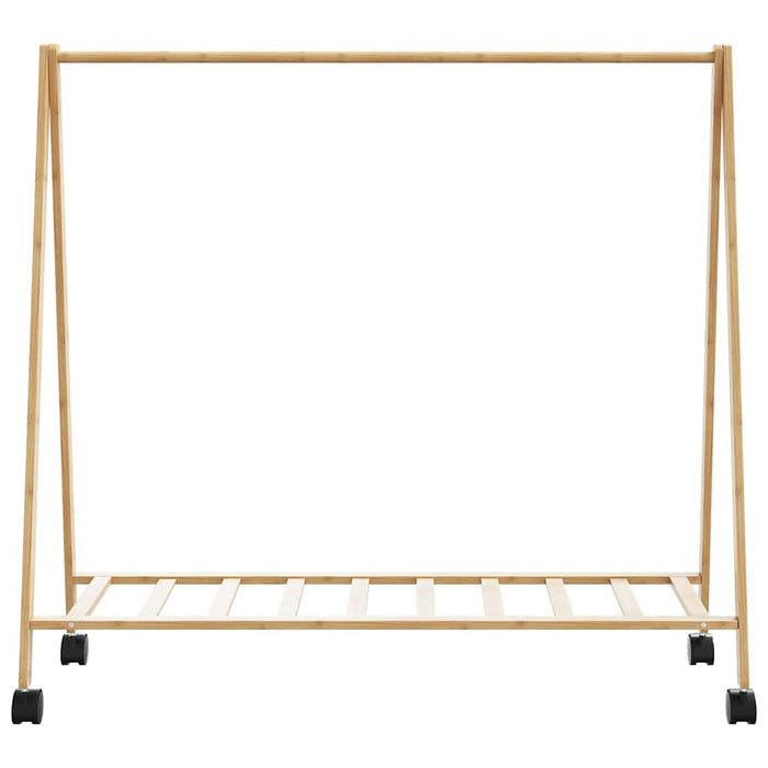 Suport pentru haine cu rafturi și roți 106x34x106,5 cm bambus - WALTI WALTI
