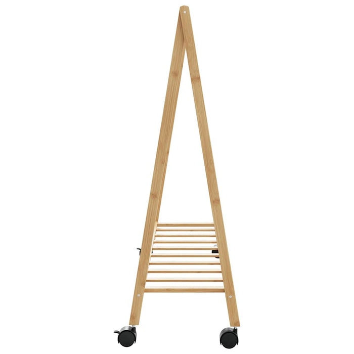 Suport pentru haine cu rafturi și roți 106x34x106,5 cm bambus - WALTI WALTI