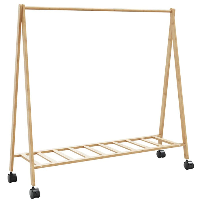Suport pentru haine cu rafturi și roți 106x34x106,5 cm bambus - WALTI WALTI