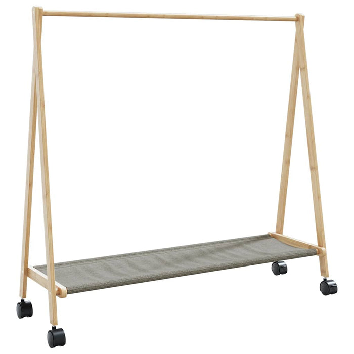 Suport pentru haine cu rafturi și roți 106x34x106,5 cm bambus - WALTI WALTI