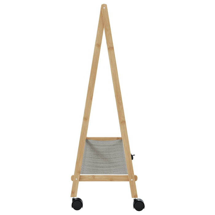 Suport pentru haine cu rafturi și roți 106x34x106,5 cm bambus - WALTI WALTI