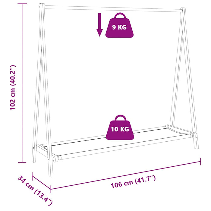 Cuier pentru haine cu rafturi, 106x34x102 cm, bambus - WALTI WALTI
