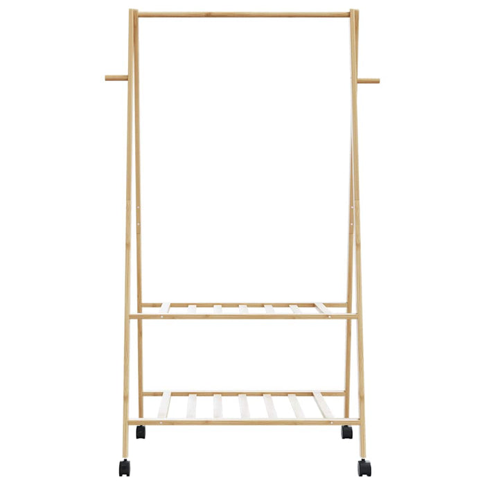 Suport pentru haine cu rafturi și roți 96x45,5x155,5 cm bambus - WALTI WALTI