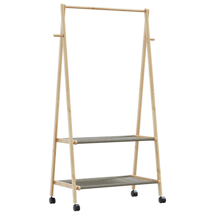 Suport pentru haine cu rafturi și roți 96x45,5x155,5 cm bambus - WALTI WALTI