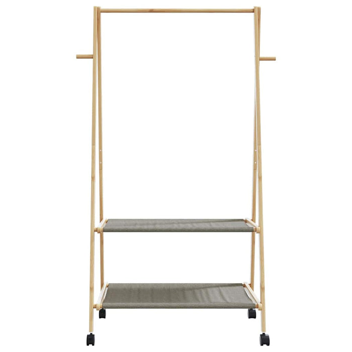 Suport pentru haine cu rafturi și roți 96x45,5x155,5 cm bambus - WALTI WALTI