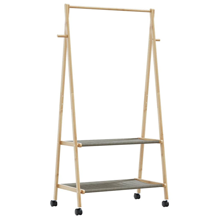 Suport pentru haine cu rafturi și roți 96x45,5x155,5 cm bambus - WALTI WALTI