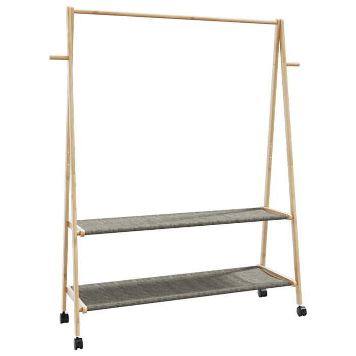 Suport pentru haine cu rafturi și roți 132x45,5x155,5 cm bambus - WALTI WALTI