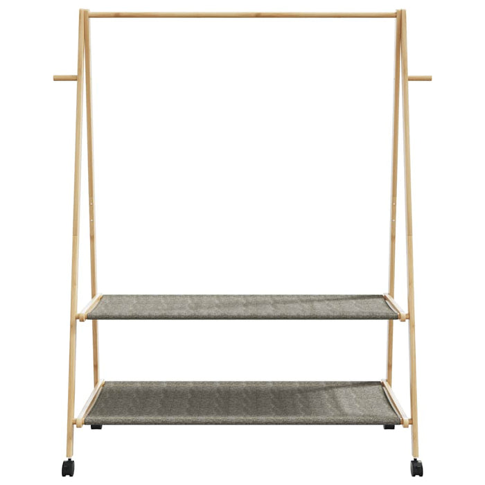 Suport pentru haine cu rafturi și roți 132x45,5x155,5 cm bambus - WALTI WALTI