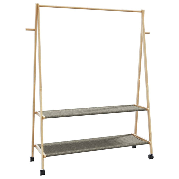 Suport pentru haine cu rafturi și roți 132x45,5x155,5 cm bambus - WALTI WALTI
