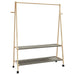 Suport pentru haine cu rafturi și roți 132x45,5x155,5 cm bambus - WALTI WALTI