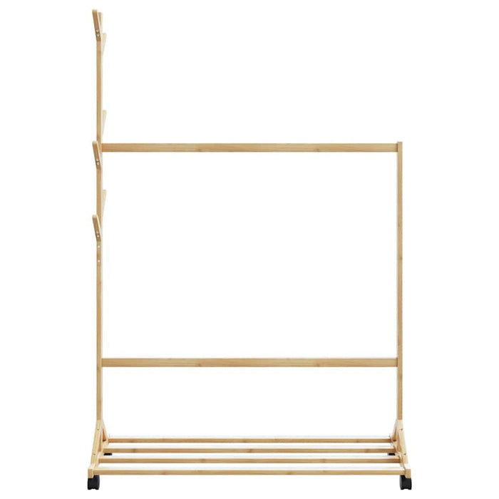 Suport pentru haine cu cârlige și roți 100x35x157 cm bambus - WALTI WALTI