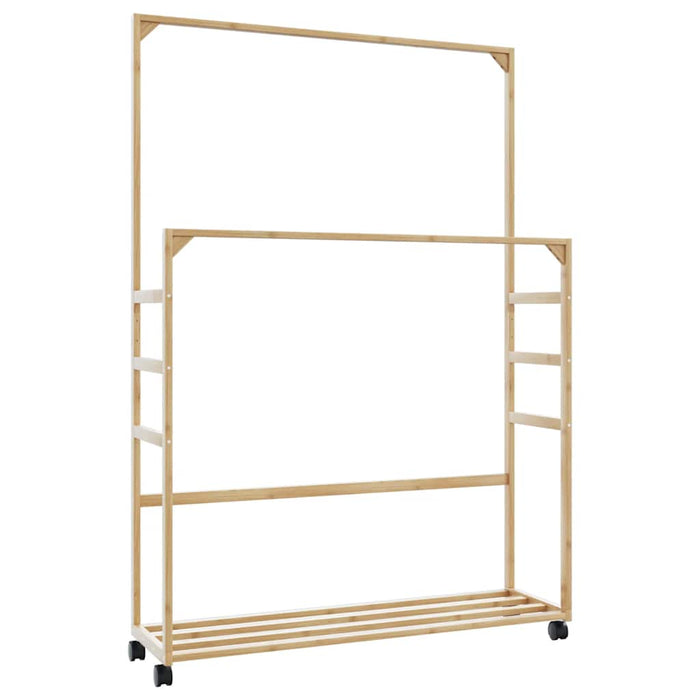 Suport pentru haine cu rafturi și roți 90x35x155 cm bambus - WALTI WALTI
