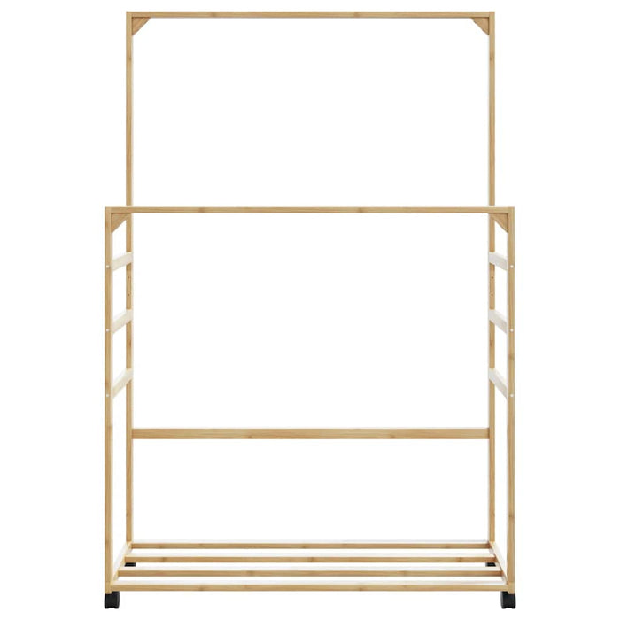 Suport pentru haine cu rafturi și roți 90x35x155 cm bambus - WALTI WALTI
