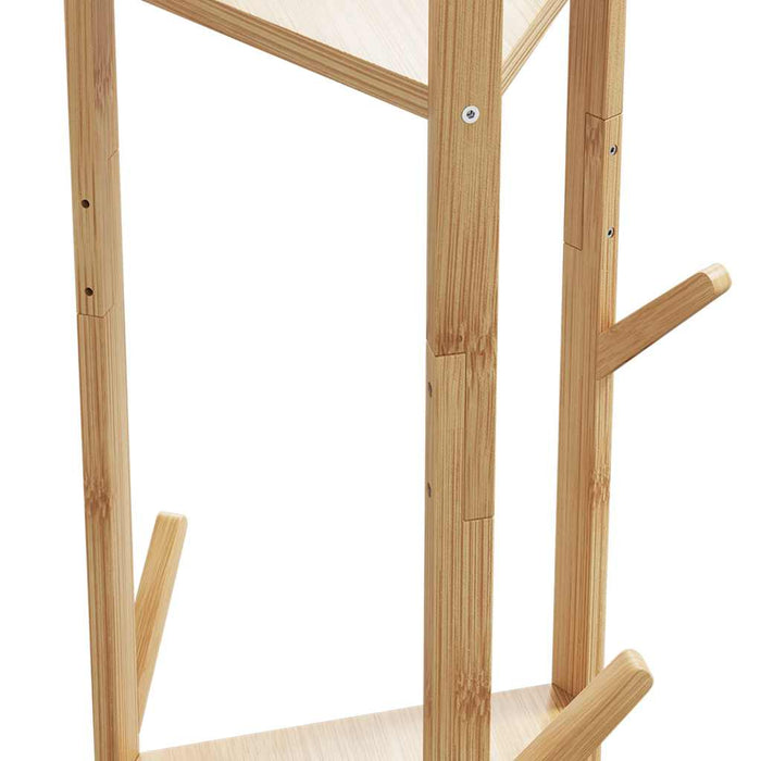 Suport pentru haine cu cârlige și rafturi 39x33x166 cm bambus - WALTI WALTI